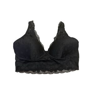 Victoria’s Secret PINK Lace Bralette Women’s Size XL Black Longline